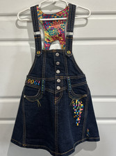 VINTAGE Y2K 1990's COOGI AUSTRALIA DENIM OVERALL DRESS/JUMPER DRESS SIZE 5