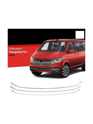 Passend für VW T6.1 2020-2024 Modelle Transporter Chrom Frontgrill Untere Lei...