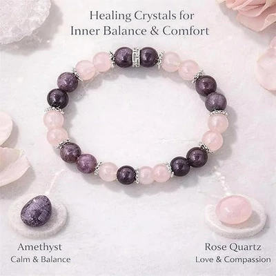 1pc Sereniva Bracelet, Natural Menopause Relief, Healing Natural Stone Jewelry - Image 1 of 3