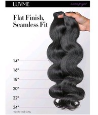 LUVME Invisible Body Wave Clip in Hair Extensions Real Human Hair for Women,...