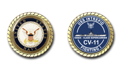 USS Intrepid CV-11 Challenge Coin US Navy Officially Licensed