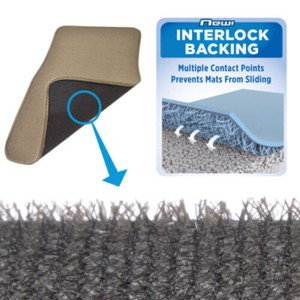 BDK Anti-Slip Patented Secure Interlocking Car Carpet Floor Mats Medium Beige