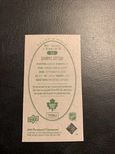 Bvv 2011/12 upper deck Parkhurst champions mini green back￼ #33 Darryl Sittler￼