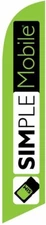 Simple Mobile Wireless Replacement Advertising Feather Flag, Lime Green