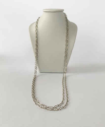 Sautoir ancien en argent massif long collier silver necklace 19th - 第 1/4 張圖片