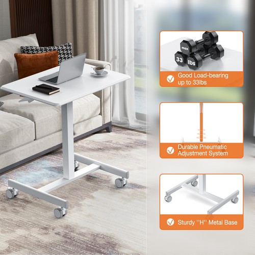 KPUY Rolling Laptop Desk Height Adjustable Computer Table Sit Stand Workstation - Picture 19 of 22