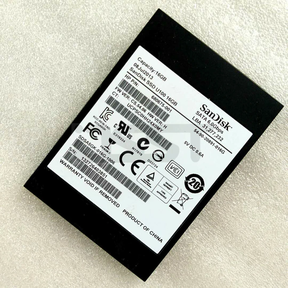 Sandisk U100 7mm 2.5" 16GB SDSA5GK-016G-1006 SSD SATA 3.0 III 6.0Gbp/s MLC