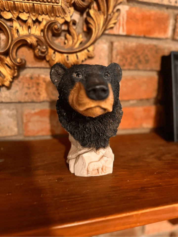 Busto estatua cabeza de oso tallada a mano Castagna 1996 hecho en Italia Foto 2 de 4