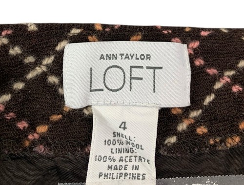Ann Taylor Loft Pleated Plaid Skirt - 100% Wool w/Lining, Women’s Size 4 - Picture 4 of 6
