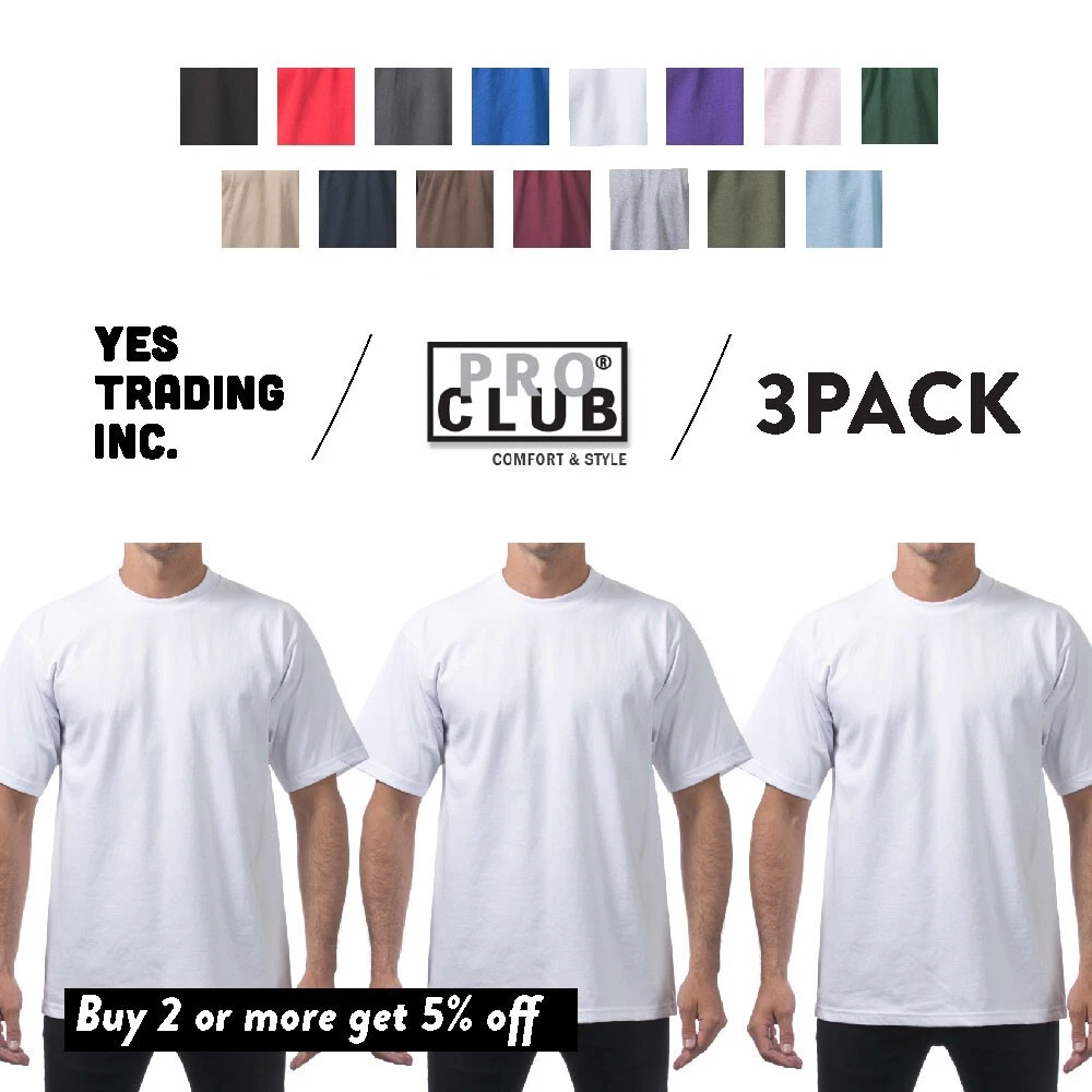 3 PACK PROCLUB MENS HEAVYWEIGHT SHORT SLEEVE T SHIRTS PRO CLUB CASUAL COTTON TEE
Opens in a new wind