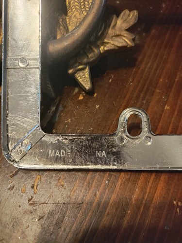 BONITO MARCO DE MATRÍCULA DE METAL - VINTAGE INOXIDABLE NUEVO - Imagen 3 de 5