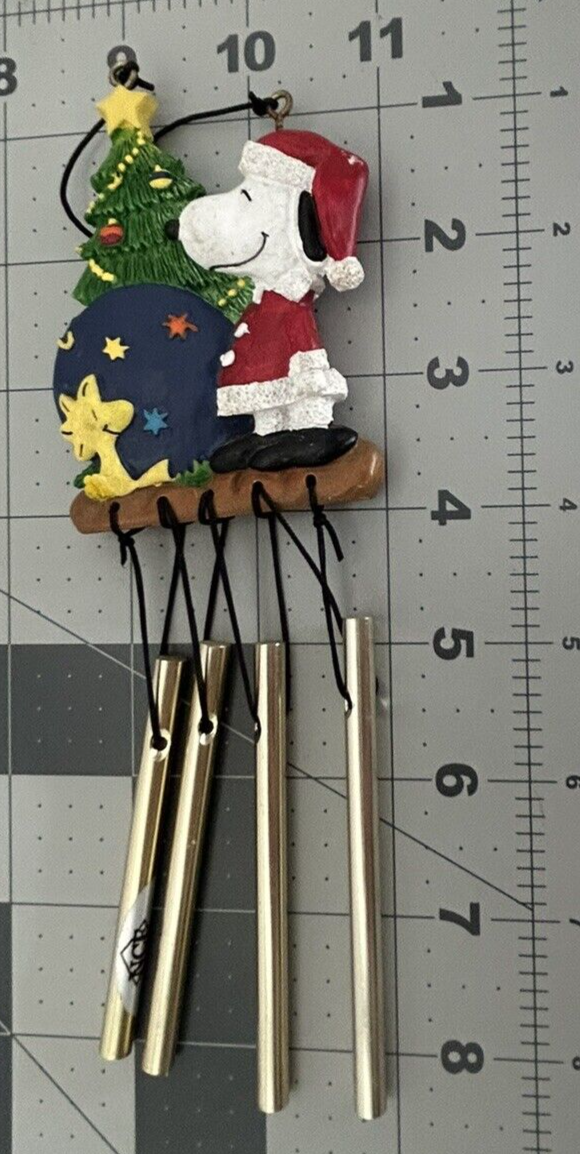 Vintage Peanuts Snoopy and Woodstock Christmas Mini Wind Chime with Solid Bars