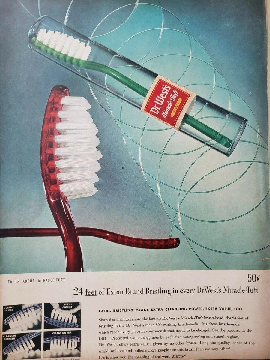 Vintage 1948 Dr West Toothbrush &amp; Toothpaste Print Ad Ephemera Wall Art Decor | eBay