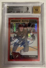 2016-17 OPC Platinum Christian Dvorak Red Prism Rookie Auto /50 RC BGS 9 WITH 10