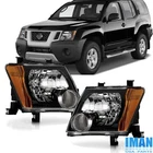 Pair Black Housing Amber Corner Projector Headlights For Nissan Xterra 2005-2015