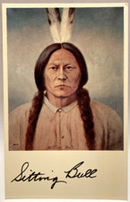 Sitting Bull by C. S. Stobie, 1891, Indian Wars Lincoln Nebraska Postcard