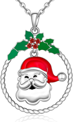 Santa Claus Pendant Necklace Christmas Jewelry Gifts for Women