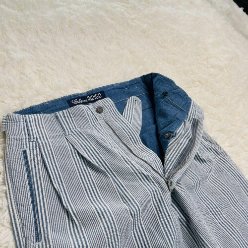 パンツ NIGEL CABOURN Indigo seersucker slacks NIGEL CABOURN Indigo seersucker slacks | eBay