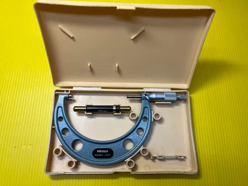 Used Mitutoyo OM-125 Outside Micrometer 100-125mm with Box tested from japan F/S