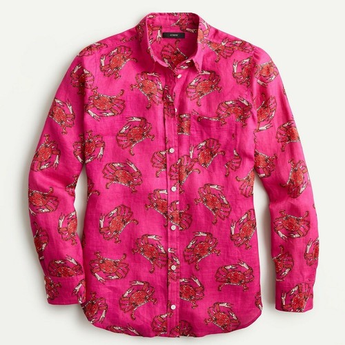 J Crew Classic Fit Crab Shirt 100 