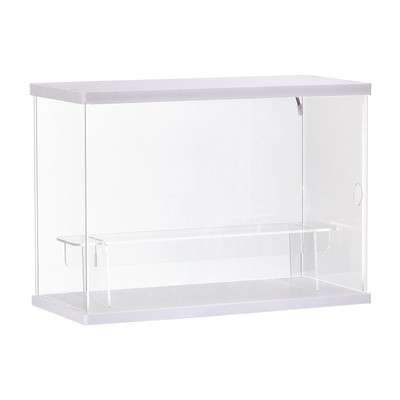 Clear Acrylic Display Case with LED Light 1 Tier Dustproof Showcase Cube Display