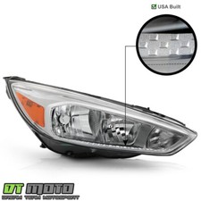 US Type 2015 2016 2017 2018 Ford Focus Chrome Bezel Halogen Headlight Passenger