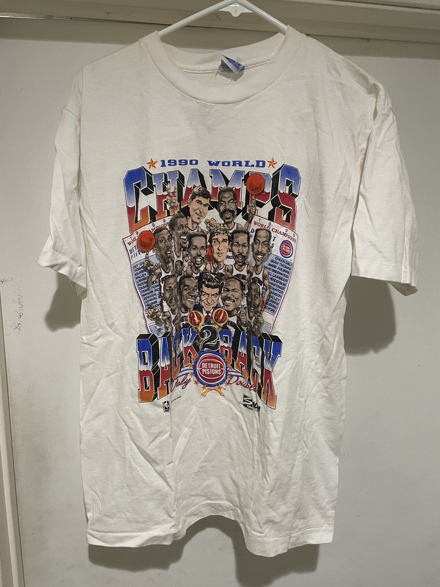 Vintage 1989 Detroit Pistons Bad Boys World Champion Caricature T  