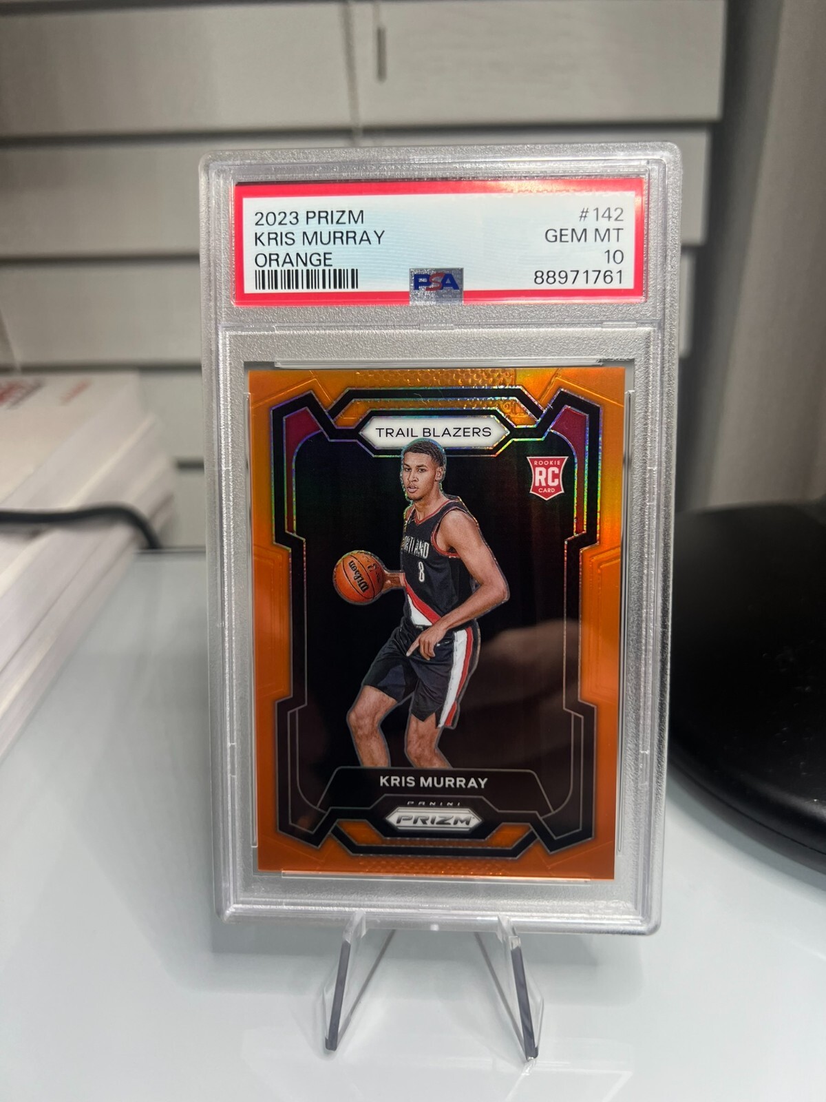 Kris Murray 2023-24 Prizm #142 Orange /49 Rookie Portland Trailblazers RC PSA 10