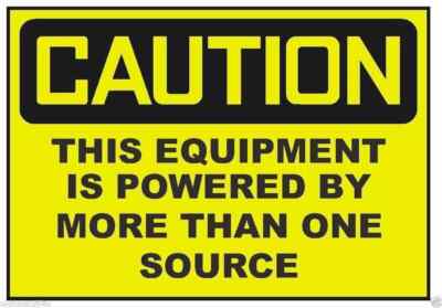 Caution Electrical Power Source Safety Sign Sticker Decal Label D208
