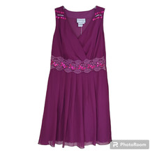 Misty Lane Evening Cocktail Formal Purple Gem Rhinestone Sleeveless Dress