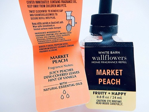 3 BATH & BODY WORKS WHITE BARN MARKET PEACH WALLFLOWERS FRAGRANCE REFILL 8 oz - Picture 2 of 11