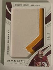 2019 IMMACULATE BRYCE LOVE ROOKIE USED NUMBERS JUMBO PATCH RC /10 REDSKINS SSP