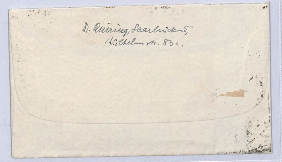 Germany SAAR Cover 50pf Germania SAARGEBEIT Overprint 1920 Saarbrücken YE138 - Image 3 of 4