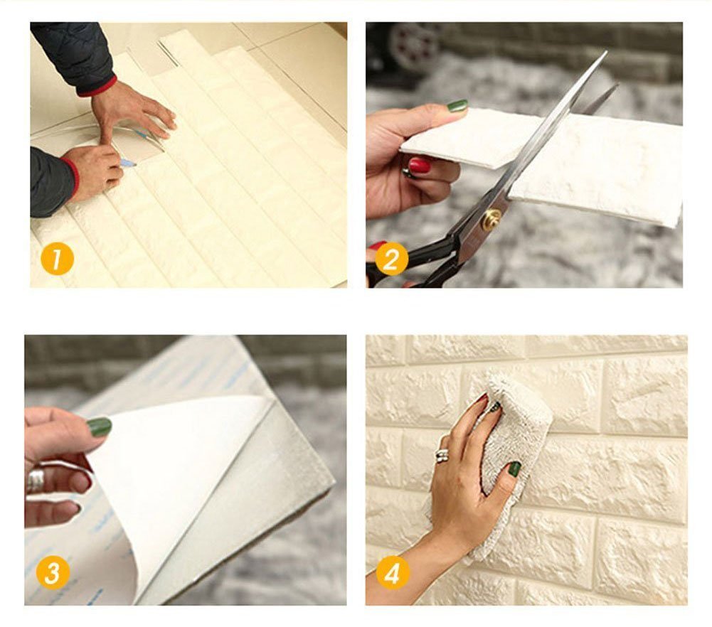3D Brick Wall Stickers Selfadhesive Panel Decal PE Wallpaper DIY