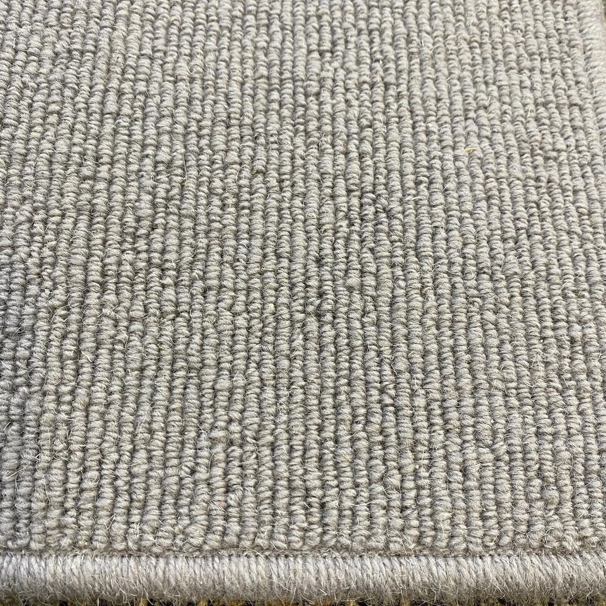 Berber Carpet Remnant Roll End In Dusk Grey Wool Loop Rib Pile 4x6m 38% OFF