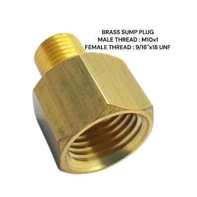 M10x1 Stecker auf 9/16'' UNF Buchse Messing Sumpf Adapter Öltemperaturanzeige Sensor