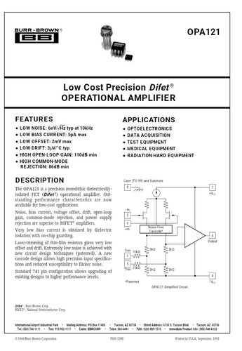 (2 Pcs) Opa121 Burr-Brown BB OPA121KM Precision Difet Operational Amp Opamp - Picture 3 of 3