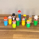 Vintage Fisher Price Little People Lot 11 Figures Clown Cowboy Builder
