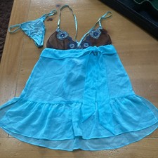 Vintage Victoria s Secret Lingerie, Baby Doll Top With Thong Bottom Set