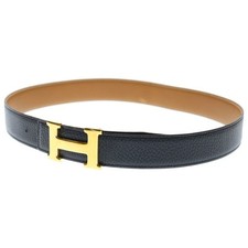 Hermes Constance H belt reversible brown  black Z stamped 80 Gold Used 92980b3