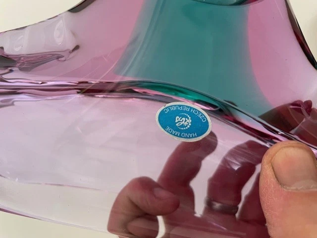 Zelezny Brod Sklo ZBS Czech Glass Vase Mid Century Modern Josef Cvrcek Signed - image 4 of 4