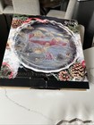 CHRISTMAS STUDIOS CRYSTAL CLEAR 1992 "WINTER ESTATES" JAPAN ROUND 14" PLATTER   — photo 4