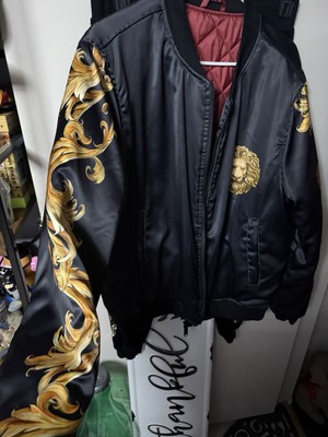 Fresh Hoops Lion Black Puffer Jacket Mens Size XL