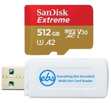SanDisk 512GB Memory Card Extreme MicroSDXC UHS-I Card Up to 190MB/s C10 A2 C...