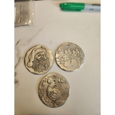 Hand Hammered 3 Christmas Ornaments Santa Carolers Bird Wendell August Forge D