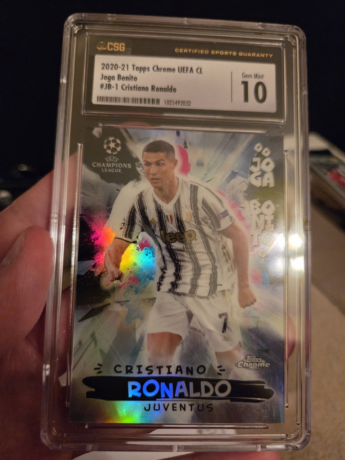 Cristiano Ronaldo 2020 2020-21 Topps Chrome UEFA UCL Joga Bonito #JB-1 Refractor