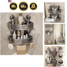 Corner Shower Caddy Suction Cup Shower Shelf Corner No Drilling Bathroom Show...