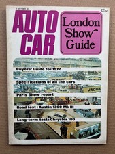 LONDON MOTOR SHOW 1971 AUTOCAR MAGAZINE OCTOBER 14 1971 - show preview issue wit