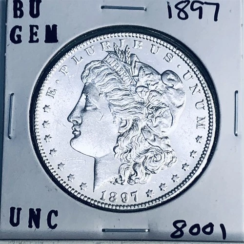 1897 BU GEM MORGAN SILVER DOLLAR UNC MS+++ U.S. MINT RARE COIN 8001