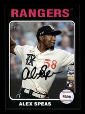 2024 Topps HERITAGE ALEX SPEAS BLACK BORDER PARALLEL RANGERS RC #274